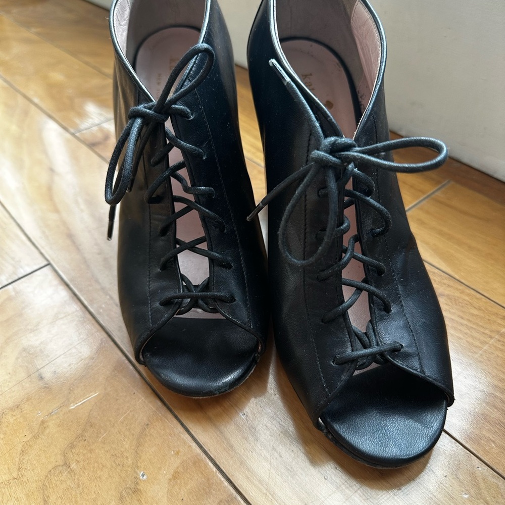 Kate Spade leather lace up ankle booties